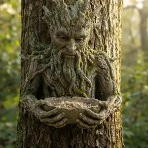 Tree-Shaped Bird Feeder Sculpture, Wooden Outdoor/hanging Compact Bird Feeder, Balcony Decoration, Sustainable Design Small Bird Feeding Station