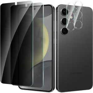 2+2 Pack for Samsung Galaxy S26/S26 Plus/S26 Ultra/S24+/S24 Plus Smartphone Privacy Screen Protector with Camera Lens Protector, Anti Spy Tempered Glass Protection Film 9H Hardness, Scratch Resistant, Case Friendly, Anti-Fingerp... Accessories