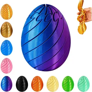 Twisty Fidget Egg, 3D Printed Slippery Egg Fidget for Adults, Smooth Rotating Stress Relief Egg Spinner, Unique Easter Egg Filler and Desk Toy for Relaxation