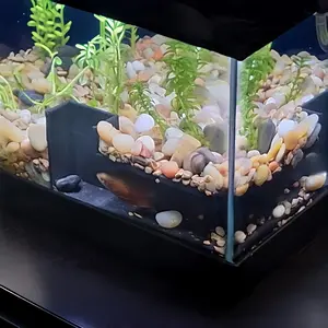 270° Full View Aquarium Biome Cave Set for Tropical Fish and Shrimp, Interactive Tunnel and Hideaway, Safe Resin and Connectable Design