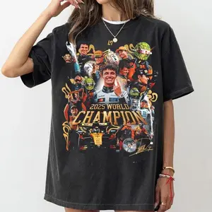 Lando Norris Vintage T-Shirt, 2025 World Champion Shirt, Gift For Woman and Man Unisex T-Shirt
