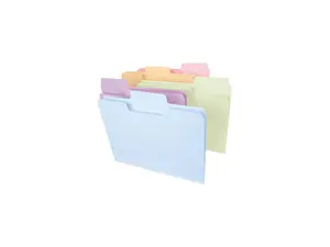 Smead 11961 SuperTab File Folders, 1/3 Cut Top Tab, Letter, Assorted Colors, 100/Box