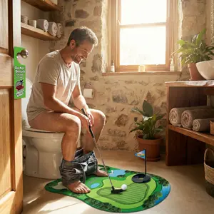 Mini Toilet Golf Set 6-Piece Desk Putting Game for Adults Kids Funny Office Toy Gift Family Fun Trending Gadget