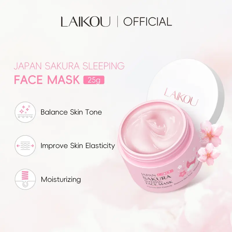 Wake Up with Glowing Skin! Cherry Blossom Sleep Mask 25g - Hydrating & Brightening