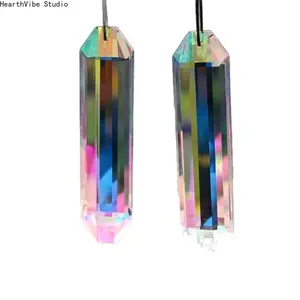 2026 Sun Catcher Crystal Prism Wind Chime Long Crystal Pendant Indoor Garden Decoration DIY Rainbow Manufacturing Prism Wind Chime
