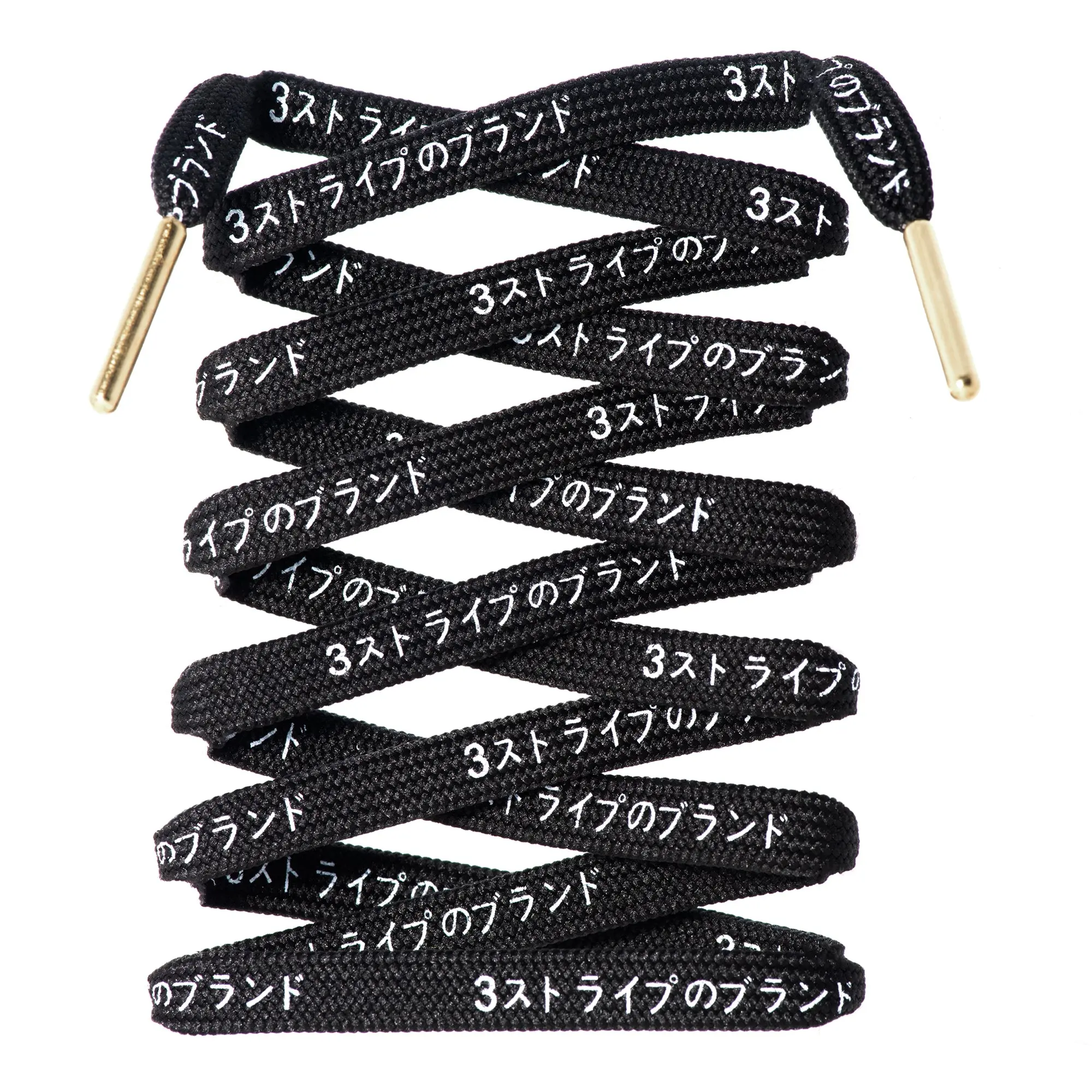 Flat Japanese Katakana Shoelaces w/ Tips