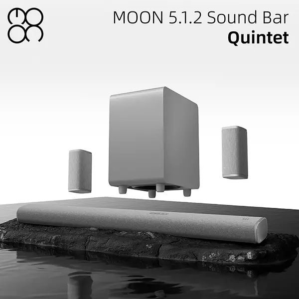 MOON Quintet Soundbar 5.1.2Ch Dolby Atmos Wireless Surround Speakers 8-inch Subwoofer HDMI 2.1 eARC 4K