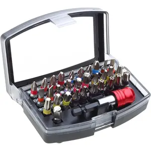 S2 Material 32-Piece Electric Screwdriver Bit Set, Includes Flat Cross Hex Star Hollow Quick Release Rod, Durable & Versatile Tools
