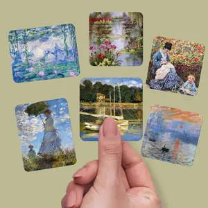 6pcs Monet Oil Painting Style Magnetic Fridge Magnets, Fridge Magnet Set, Creative Art Decorative Stickers for Refrigerator, Metal Storage Cabinets, Home Decor, Message Board, Appliance Surfaces, Decoration