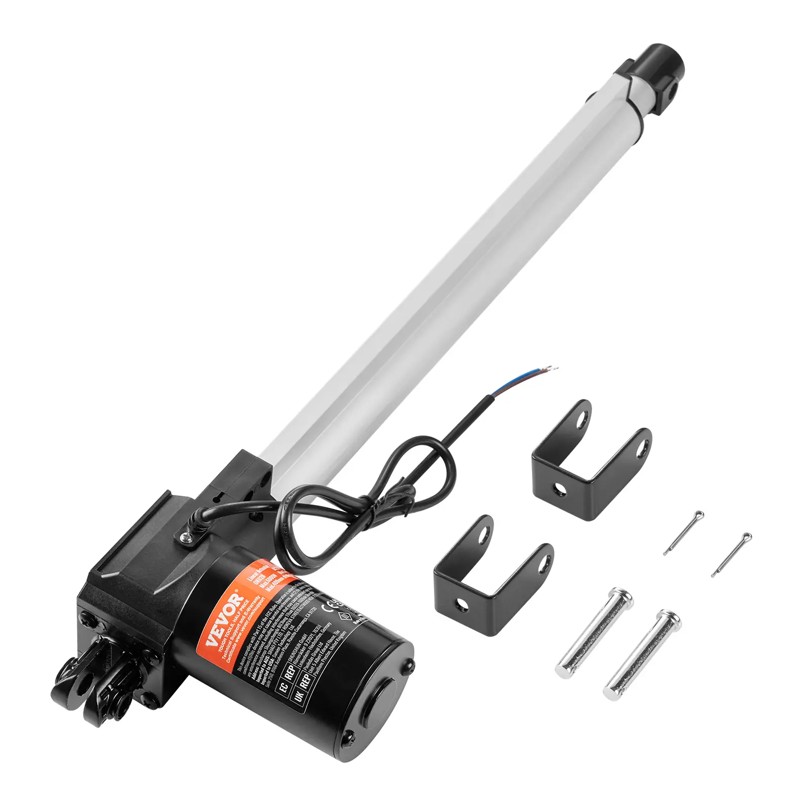【summerfinds】VEVOR Linear Actuator 12V, 14 Inch Heavy Duty 1320lbs/6000N Linear Actuator, 0.19"/s Linear Motion Actuator with Mounting Bracket & IP44 Protection for Electric Door Industrial Machinery Vessels Cargo