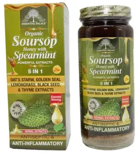 Organic Soursop Honey with Spearmint 5 in 1 | Herbal Dietary Supplement | Natural Wellness Formula