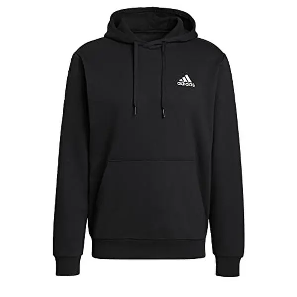 adidas Men's Essentials Fleece Hoodie, Black/White, XX-Large