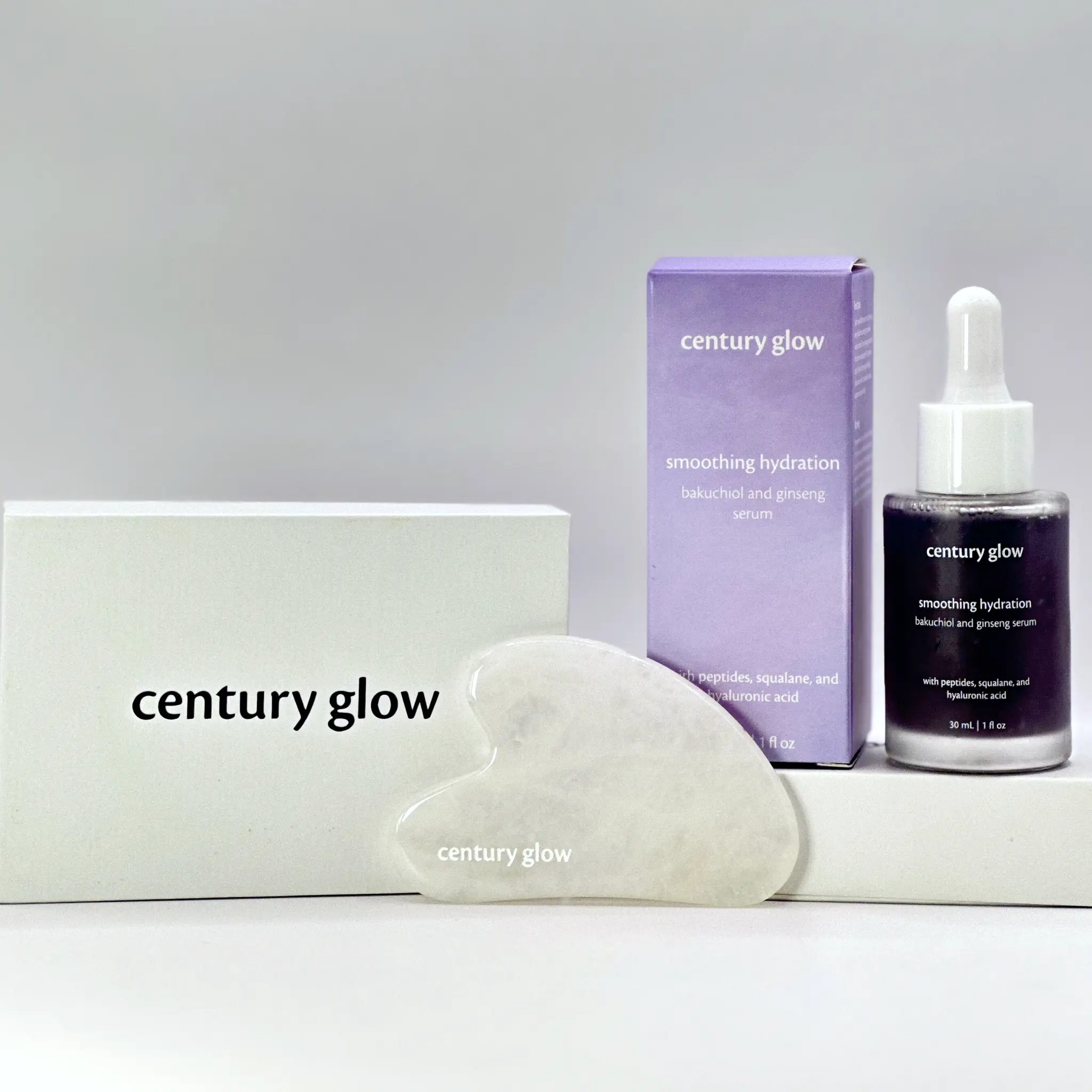 Gua Sha Glow Bundle in White Jade