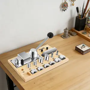 SHANGMAKEL Ring Bending Tool Manual Jeweler Pliers 6 Mold Sizes 0.47-0.87in for Gold Silver Copper Wire Making Chrome Steel Nickel Plated Tabletop Jewelry Making Tool