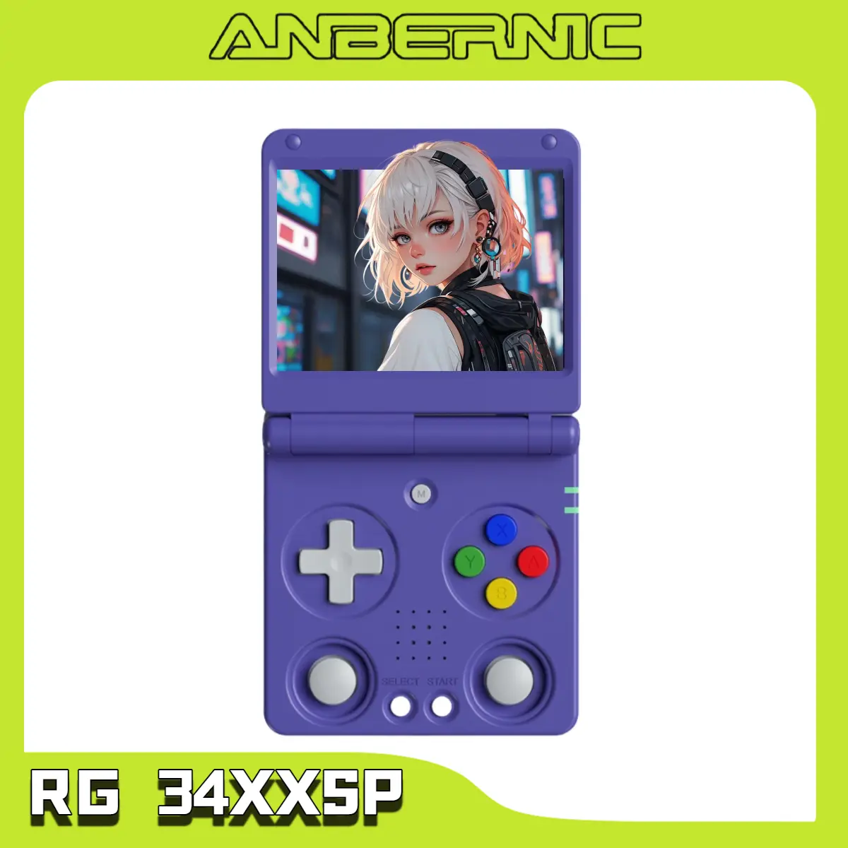ANBERNIC RG34XXSP Handheld Gaming Console Linux System - 3.4" IPS Screen Flip Design & 3300mAh Battery & HDMI Output,Built-in 4000 retro games and 20+ emulators,Perfect Gift for Day,Christmas