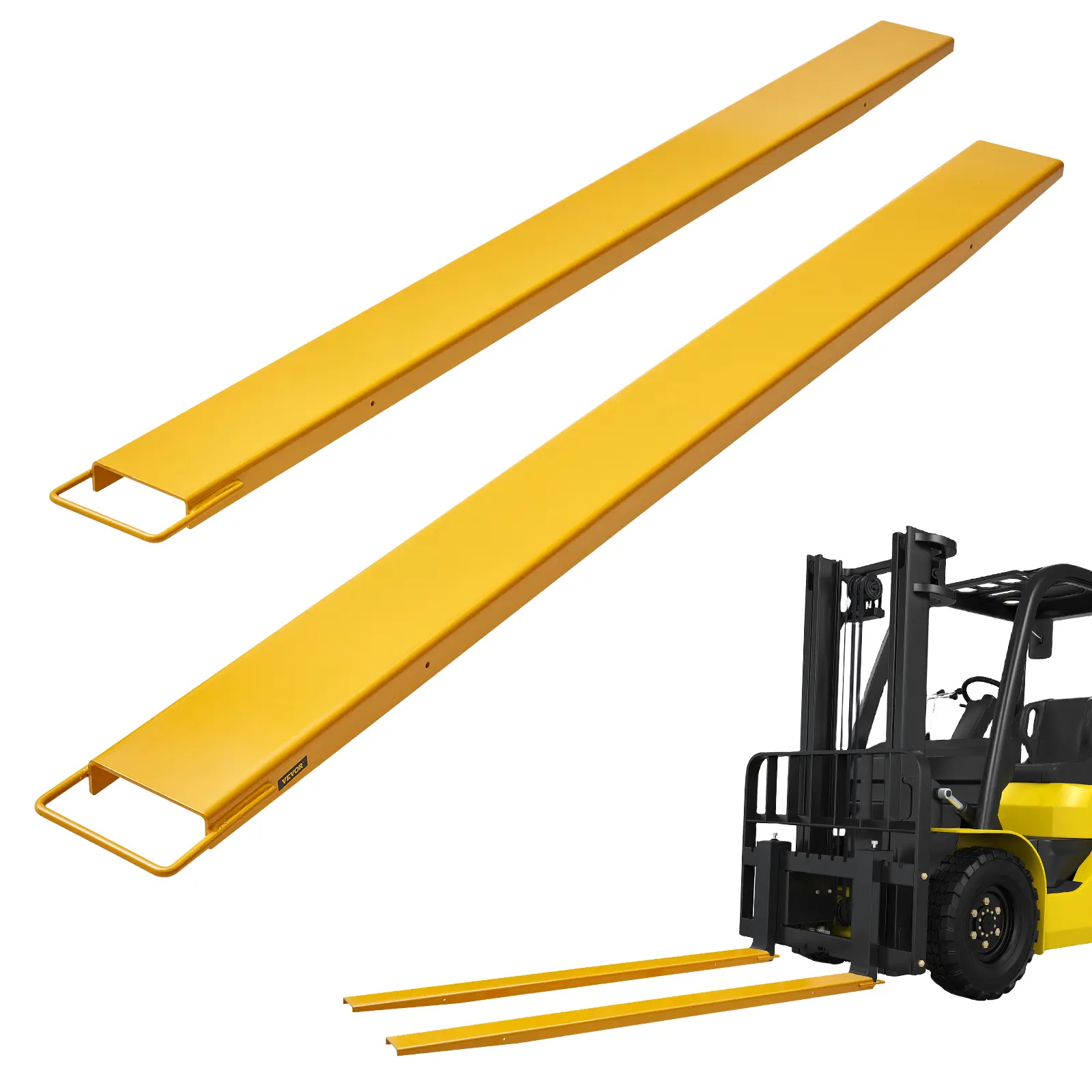 【Summerfinds】VEVOR Pallet Fork Extensions 96" Length 4.5" WidthHeavy Duty Carbon Steel Fork Extensions for Forklifts1 Pair Forklift ExtensionsIndustrial Forklift Fork Attachments for Forklift TruckYellow