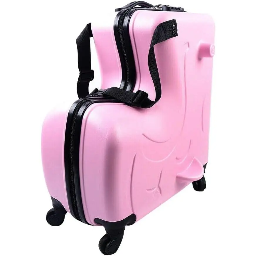 20" Small Ride-on Travel Suitcase,Rolling Luggage with Wheels Carry Trolley Luggage with Password Lock,Ride On Trolley Luggage for Festival Gift