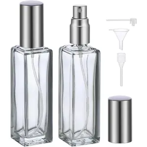 20ml Refillable Perfume Bottle Travel, 2Pcs Empty Glass Spray Bottles Atomizer, Mini Pocket Leakproof Fine Mist Sprayer for Perfume Cologne Dispenser Fragrance Container Set Travel Accessory,Hand Tools Kits Makeup Cosmetic
