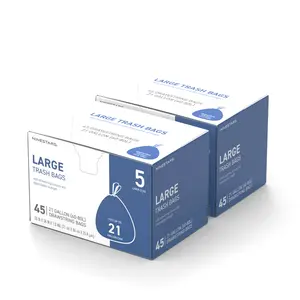 NineStars Extra Strong White Trash Bag w/Drawstring 13 Gallon, 21 Gallons Leakage Proof Trash Bags