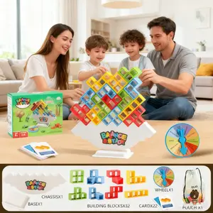 32 Pieces Balance Stacking Game Set, Building Block Set, Fun Board Game for Kids Teens & Adults, Family Night Party Toy, Family Game Nights, Christmas Gift For Family Games, Parties, Travel