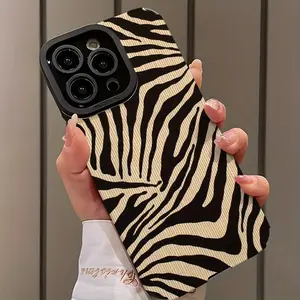 Abstract and Minimalist Zebra Pattern iPhone Case Cover, Shockproof Ultra Thin Protective Phone Shell Casing for iPhone 16/15/14/13/12/11 Series, Aesthetic Dustproof Gift for Friends and Loved Ones