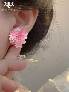 Elegant Flower Beaded Earrings for Women, Handmade Summer Fashion Aesthetic Jewelry, Perfect for Daily Casual or Date Nights