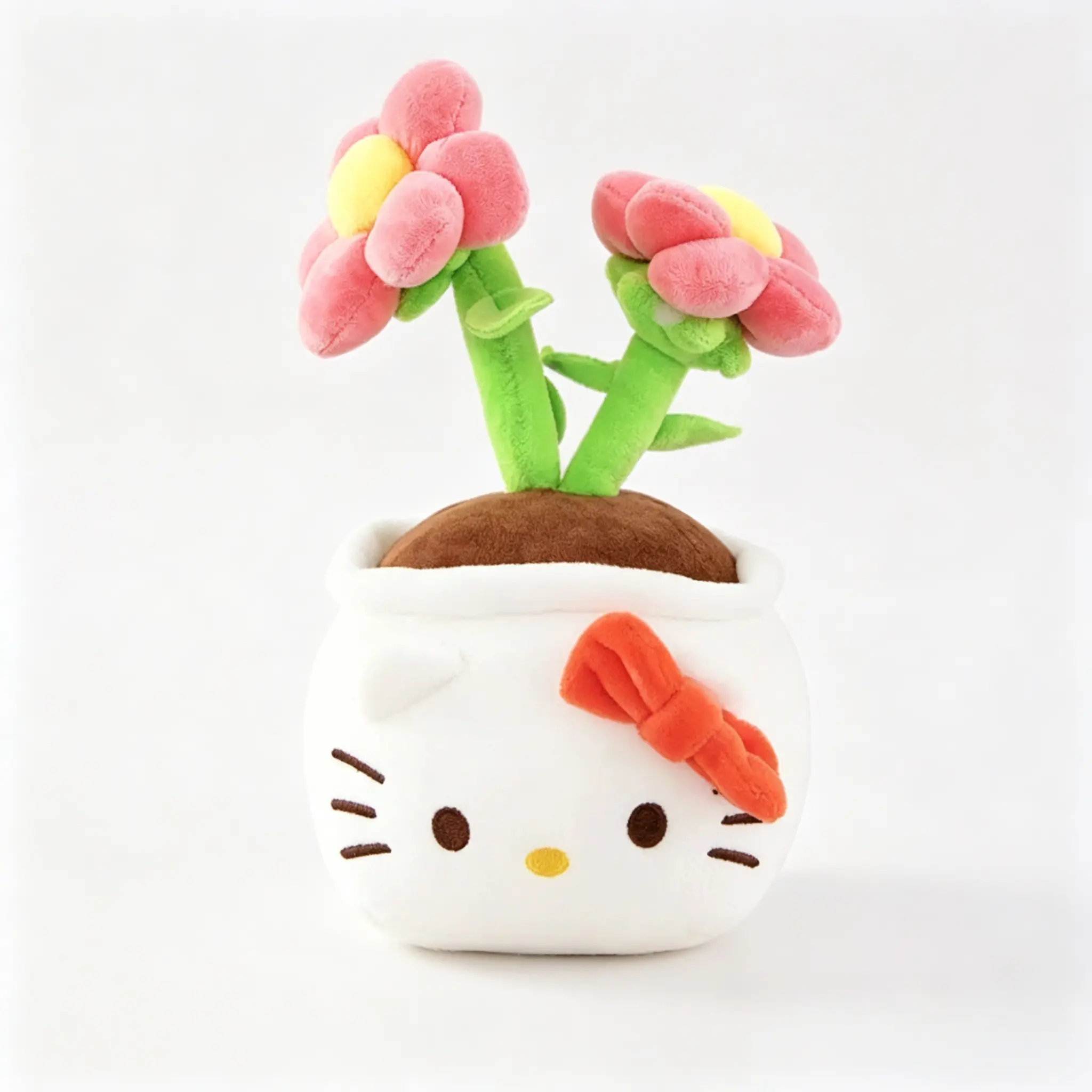 Hello Kitty Pink Flower Pot Plush Doll Sanrio Licensed 8.66 Inches Soft Cute Collectible Toy Gift for Kids & Girls