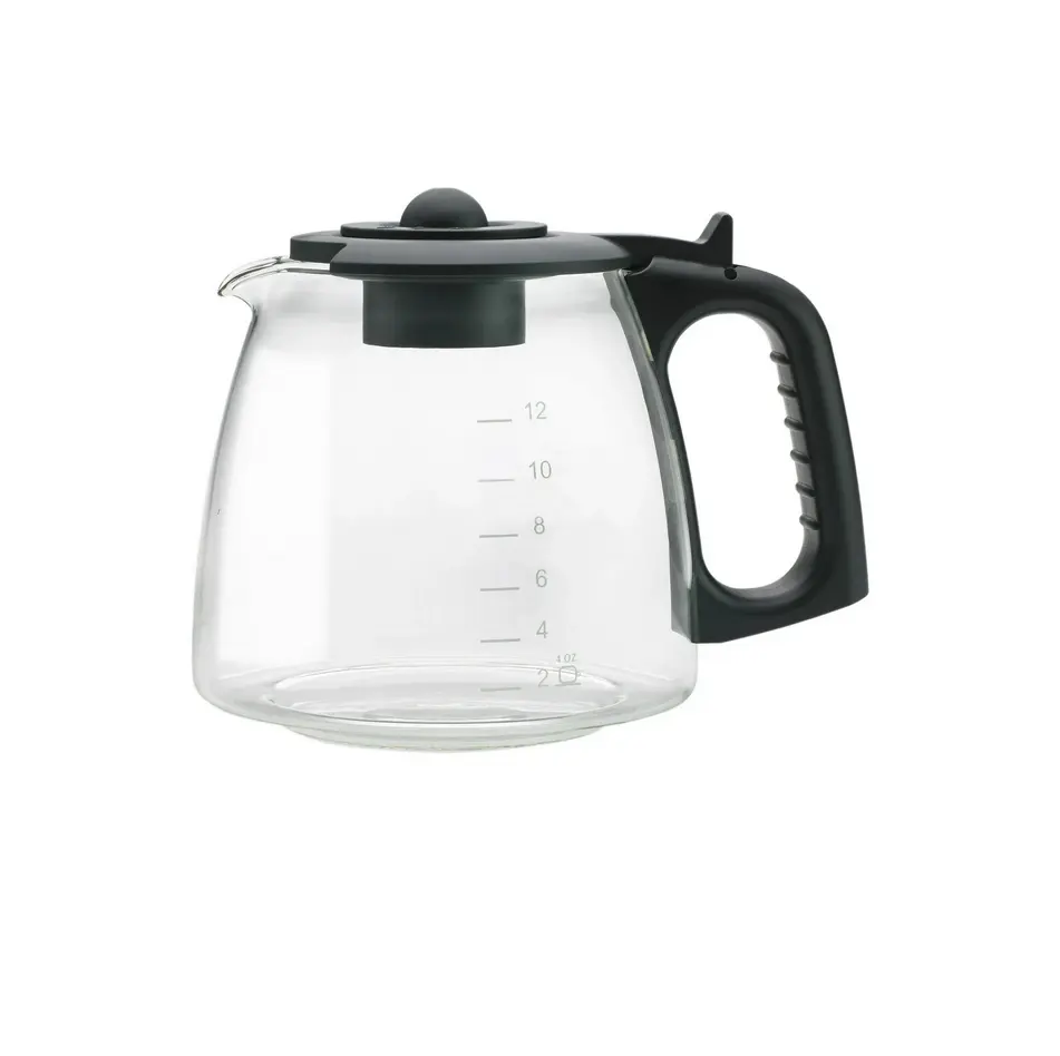 12-Cup Universal Replacement Carafe with Lid - German Borosilicate Glass Pot, Coffee Pitcher for Coffee Makers