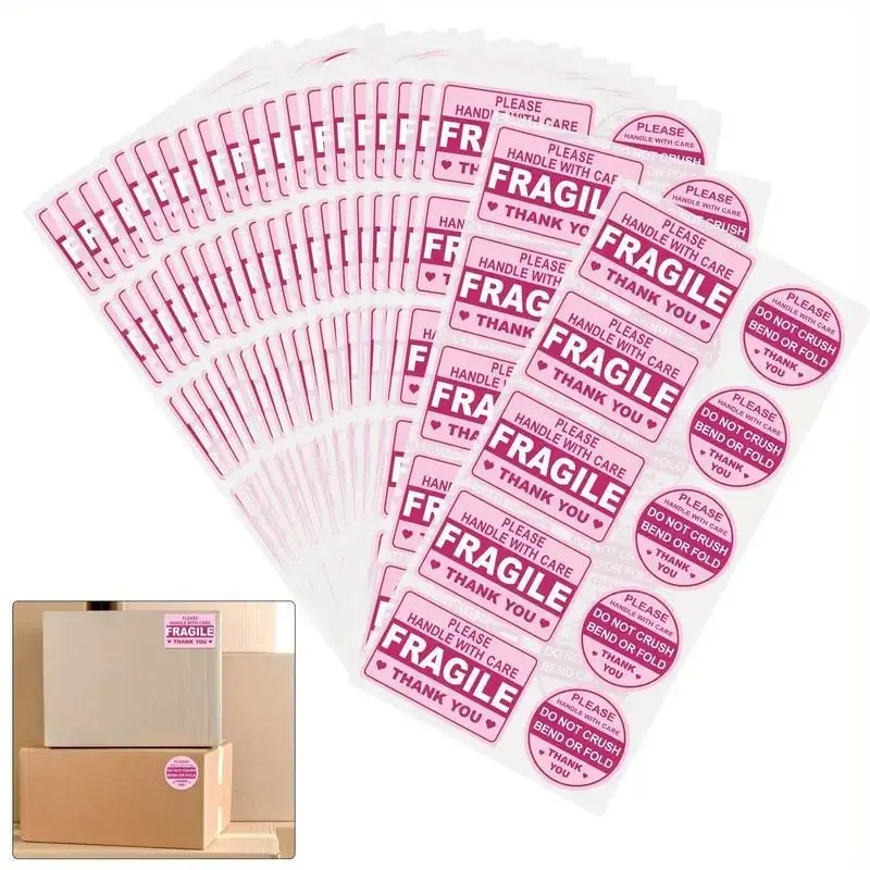 Fragile Label Sticker, 100pcs/set Fragile Label Sticker, Shipping Label, Fragile Stickers For Shipping, Sticker Packs, Sticker Labels, Office Stationery & Supplies for Paper Box Fragile Product Outer Packaging Includes Sticker