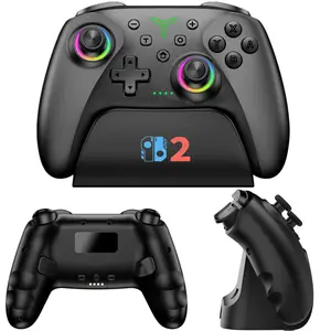 Switch 2 Controller for Nintendo Switch 2/Switch/OLED/Lite Controllers, Wireless Switch Controller with Charging Dock, Switch Pro Controller with Hall Effect, Programmable, Turbo and Vibration, Pumpkin Glow