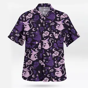 2026 Trendy Tropical Celestial Dusk & Dawn Duo PKM Hawaiian Shirt & Shorts Set - Fresh Summer Aloha Beachwear, Youthful Bold Purple Graphic Button Down, Relaxed Vacation Outfit, Breathable Holiday Set, Perfect Unique Gift for Fantasy Lovers