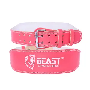 Weight Lifting Belt 4inch Leather Belt - Foam Padded Back Support Gym Belt for Bodybuilding Squat Deadlift Belt, Weightlifting Belt Women