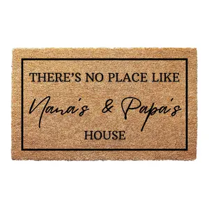 Custom Nana's & Papa's House Doormat - 100% Natural Coir, Anti-Slip Backing, 16x24", 17x30", 24x36" Sizes, Home Decor Rugs