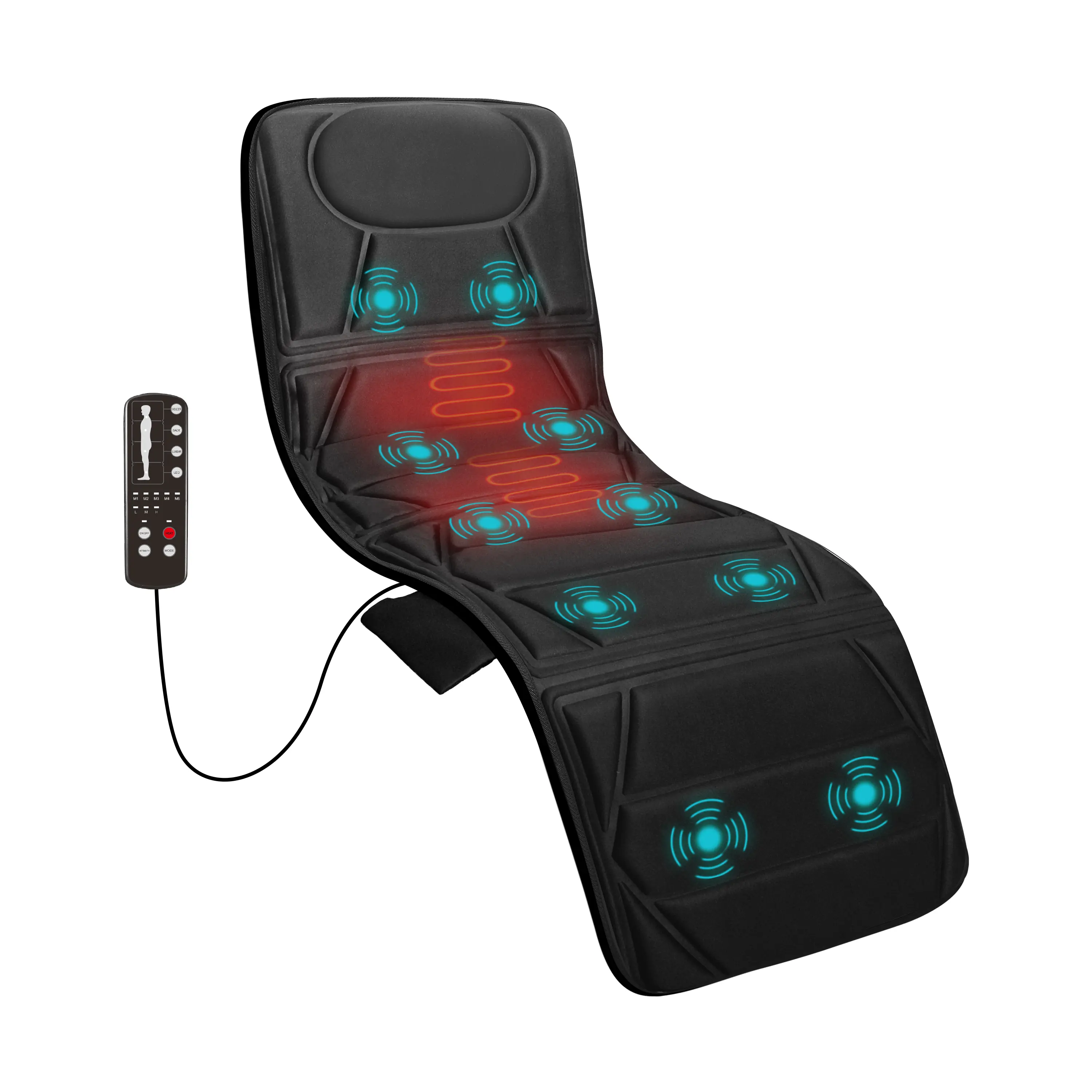 Snailax Full Body Vibration Massage Mat with Heat 10 Motors 2 Pads Adjustable Relaxing Gift for Bed Sofa Chair Gentle Vibration Relief New Version, Body Care Machine, Father's Day Gift Ideas