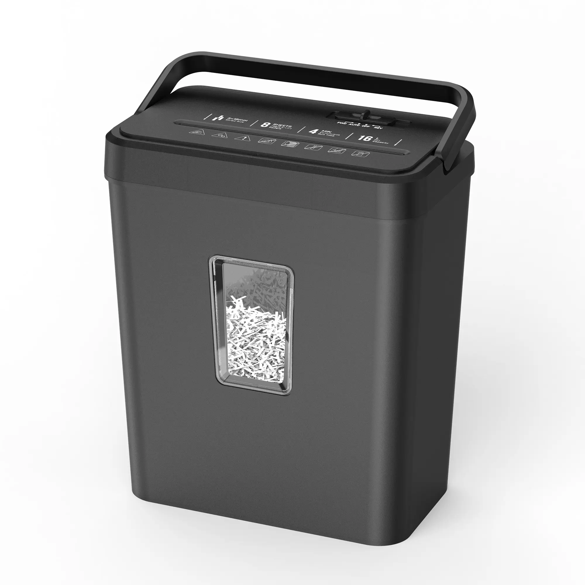 VUSIGN Paper Shredder for Home Use, 5.5 Gal Wastebasket, 8 Sheet Crosscut Paper Credit Cards, Staples, and Clips Shredder for Home Office Use, Portable Handle Design
