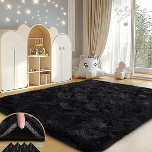 REZUTAN Ultra Soft Non-Slip Area Rug for Bedroom Living Room 1.7 Inch Thick Shaggy Carpet with 4 Grippers Easy to Clean for Home Decor