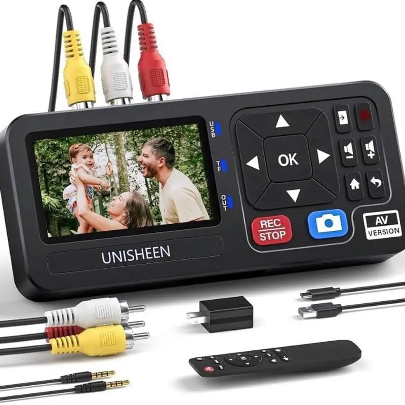 VHS/DVD to Digital Converter with Remote – Transfer Old Tapes & Camcorder Videos to Digital Format