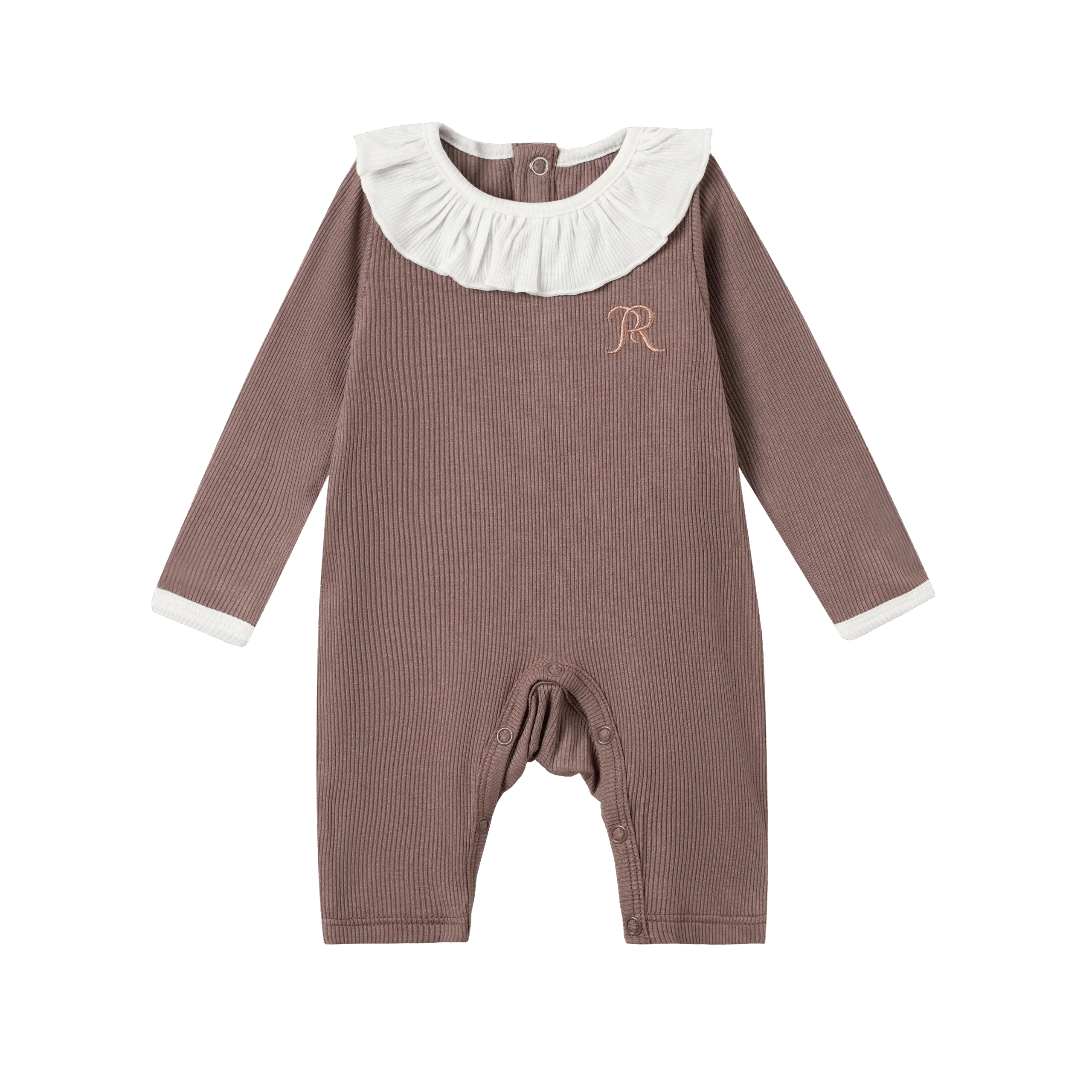 Classic Long-Sleeve Ruffled Collar Romper