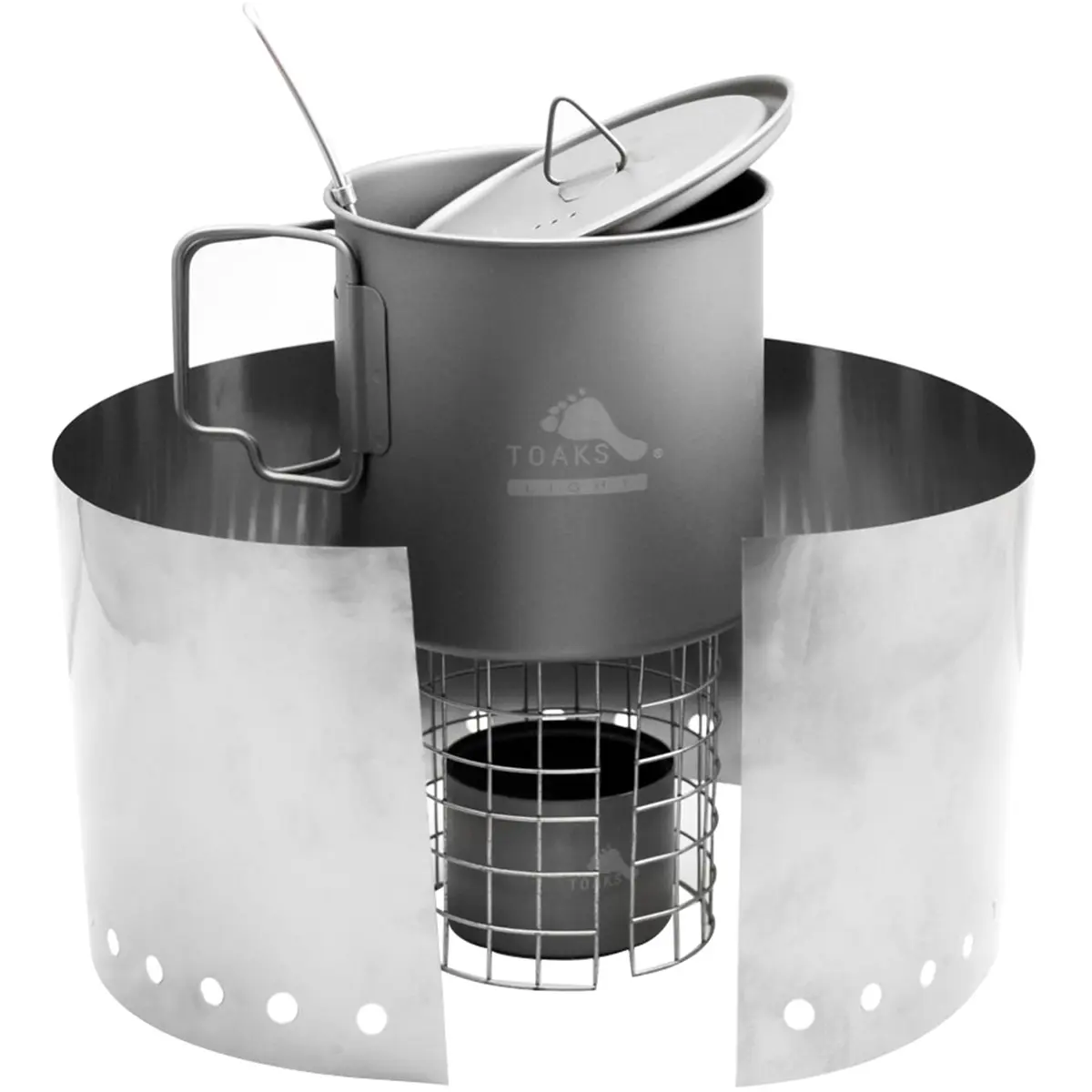 TOAKS Titanium Ultralight Alcohol Burner Cook System - Outdoor Camping, Hiking Burner Backpacking Stoves, Outdoor Cooking System, Portable Fit, Compact Pack, Functional