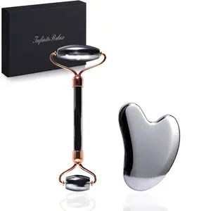 Terahertz Gua Sha & Roller Facial Tools, Face Roller and Gua Sha Set, Guasha Massager Tool for Face-Reduce Puffiness and Improve Wrinkles Skincare