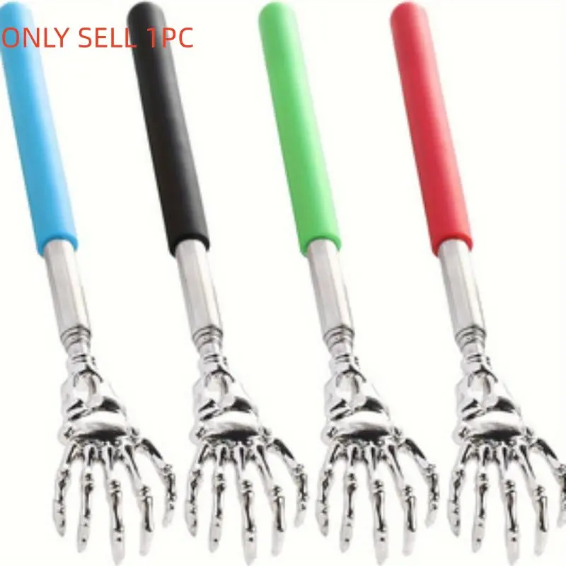 Extendable Back Scratcher, Stainless Steel Portable Telescopic Rubber Handle, Ideal Gift for Thanksgiving, Birthday, Christmas, Metal Extendable Back Scratcher, Backscratcher