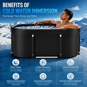 Upgrade XL Ice Bath Tub, 129 Gal Large Oval, Aluminum Alloy Support, Cold Plunge for Athletes, Portable Ice Bath deal for Recovery