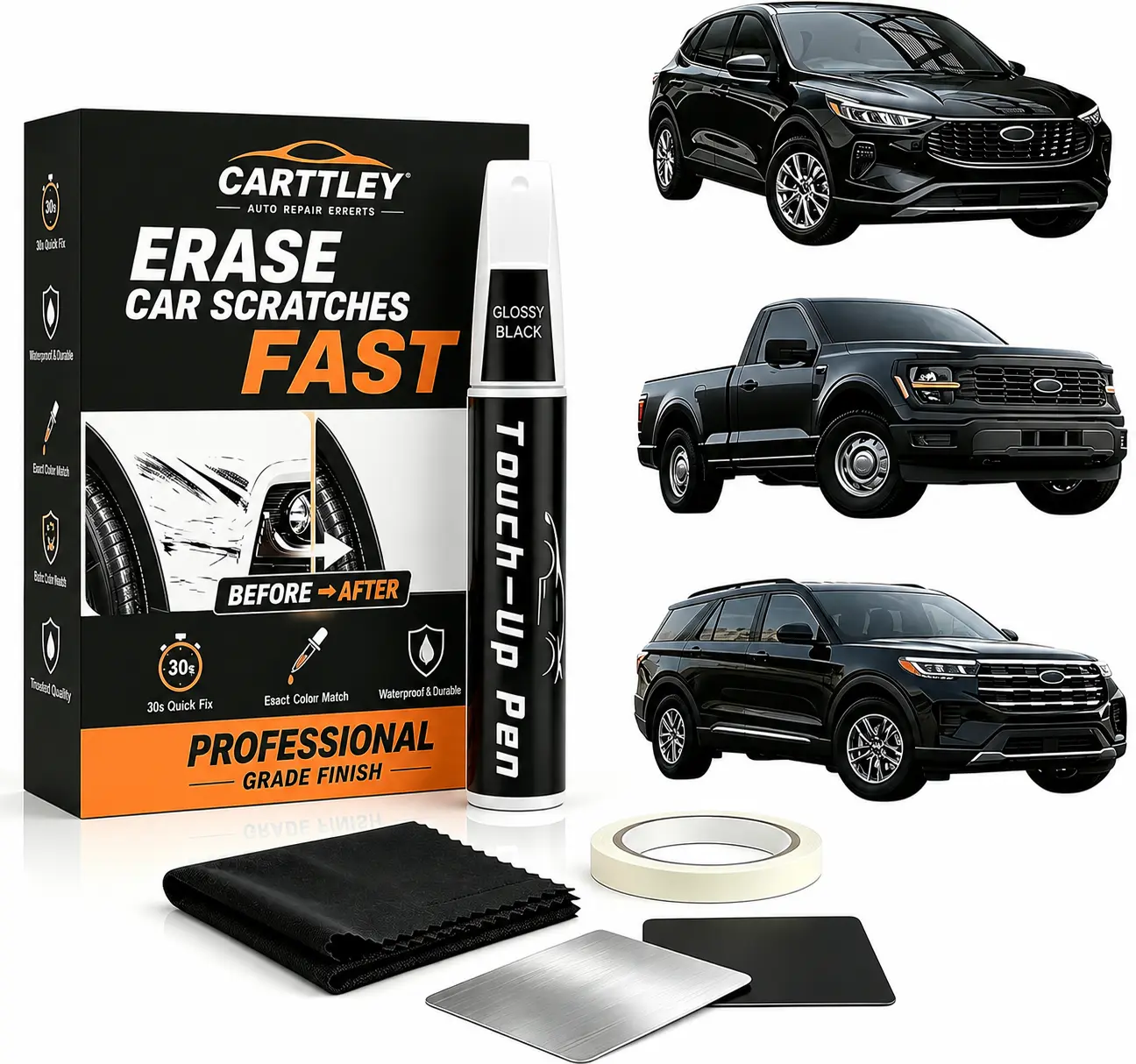 Car Paint Touch Up Pen, Professional Auto Scratch Repair & Remover, Color Accurate Fast Drying, Easy to Use Long Lasting, Washable & Versatile for Most Cars, Trucks & SUVs
