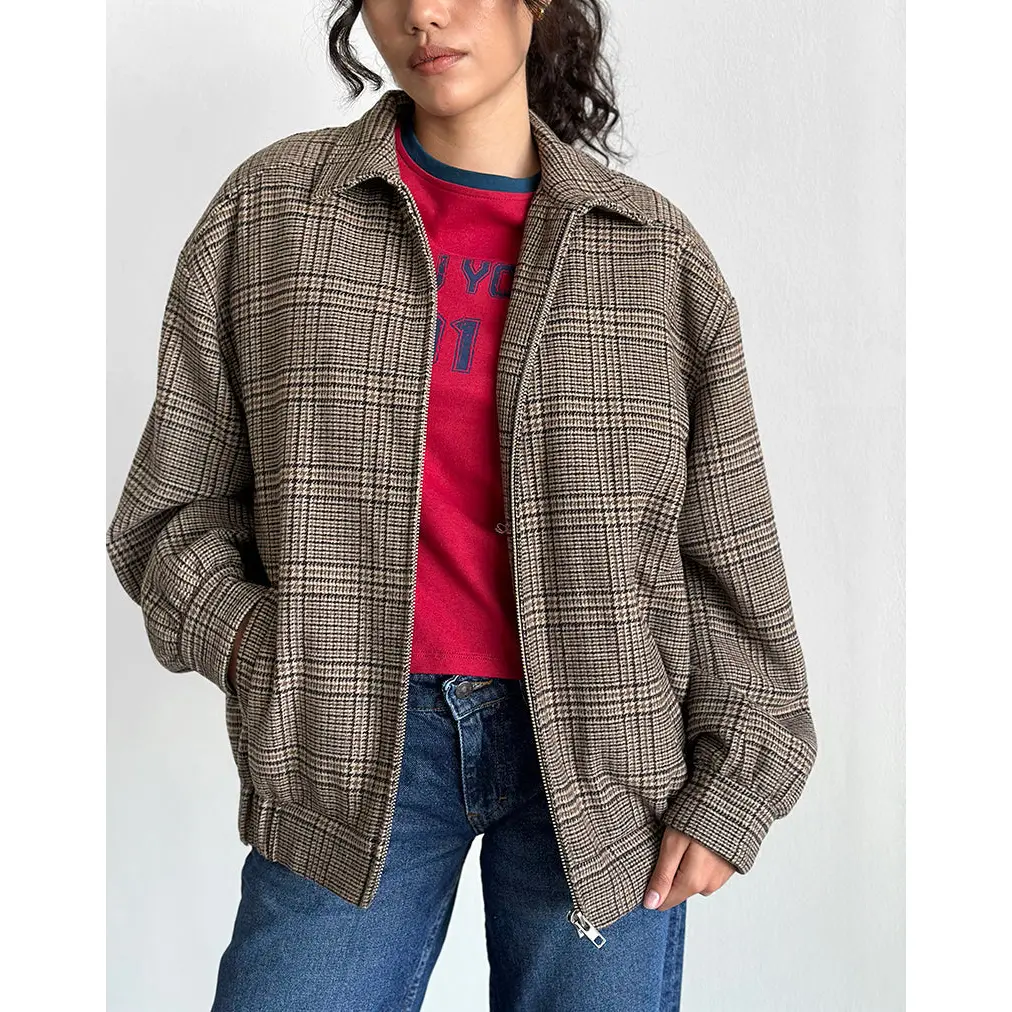 Kassira Jacket in Tonal Brown Check