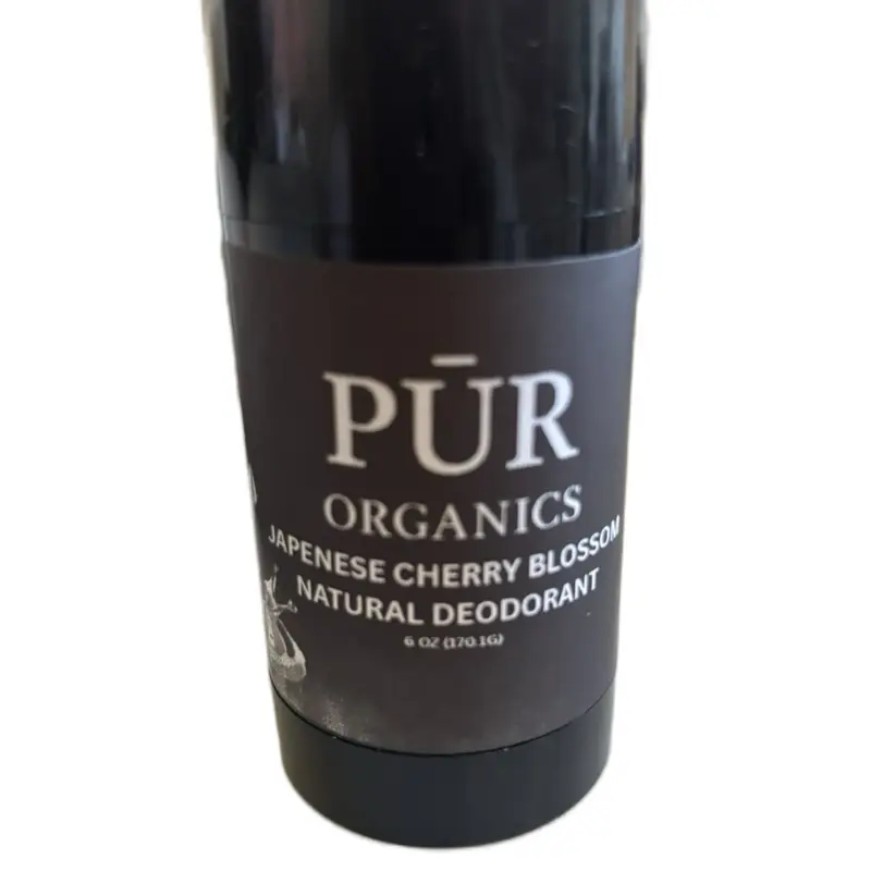 PUR Organics Japanese Cherry Blossom Natural Deodorant 6 oz 170.1g Organic Skincare Product for Natural Odor Protection