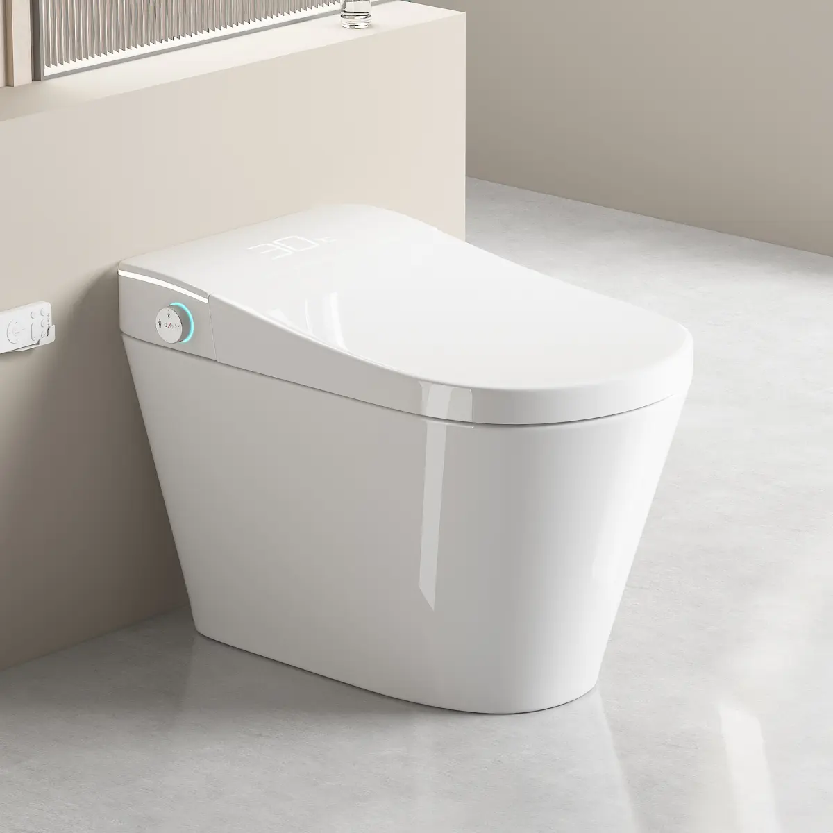 [Bellemave]Unique Smart Toile,  One Piece Toilet with Bidet Built In,Intelligent Toilet Auto Open/Close Seat.Bidet toilet with Dryer and Warm Water.WHITE