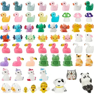 Mini   Figurines Set, 60 count Mixed  Multicolor   & Ducks for Fairy Garden, Dollhouse, DIY Crafts, Terrariums,  Decor