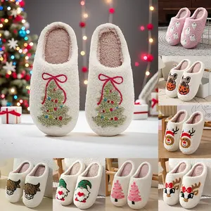 Women Men Memory Foam Christmas Slippers Warm House Slippers Bedroom Home Shoes for Indoor Outdoor