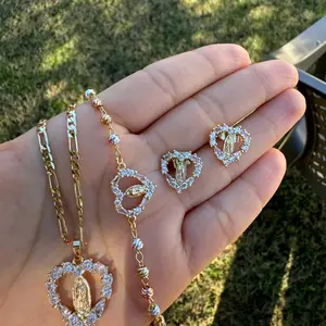 Virgen Mary heart set with rosary bracelet