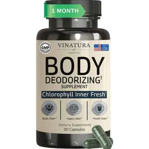 VINATURA Body Deodorizing Supplement for Women - Magic Chlorophyll Pills for Body Odor Eliminator, it Works for Her Internal Deodorant, 30 Capsules